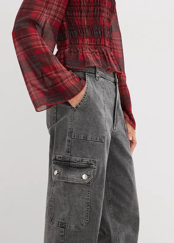 Cargo džíny, High Waist, bonprix