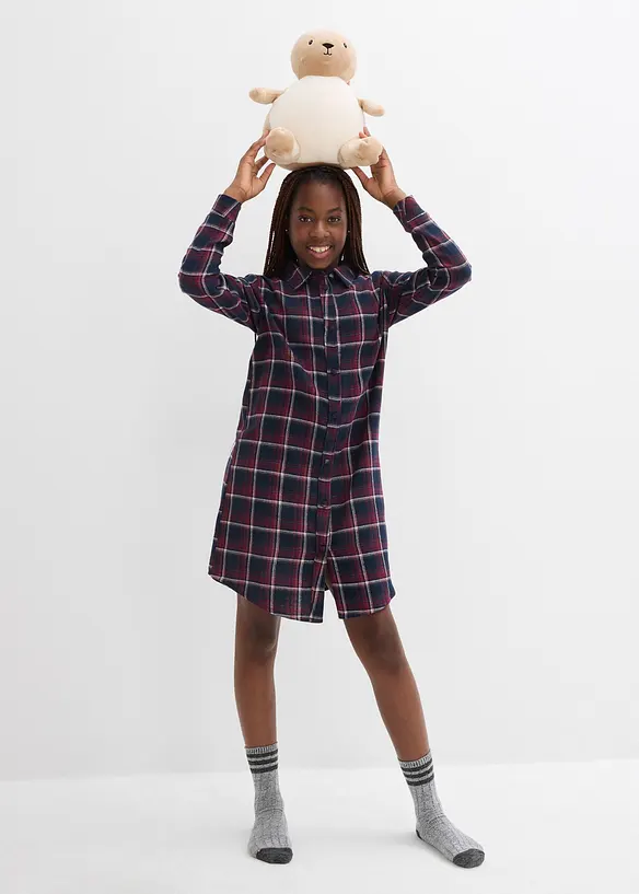 Noční košile z měkkého flanelu, s knoflíkovou lištou, bonprix