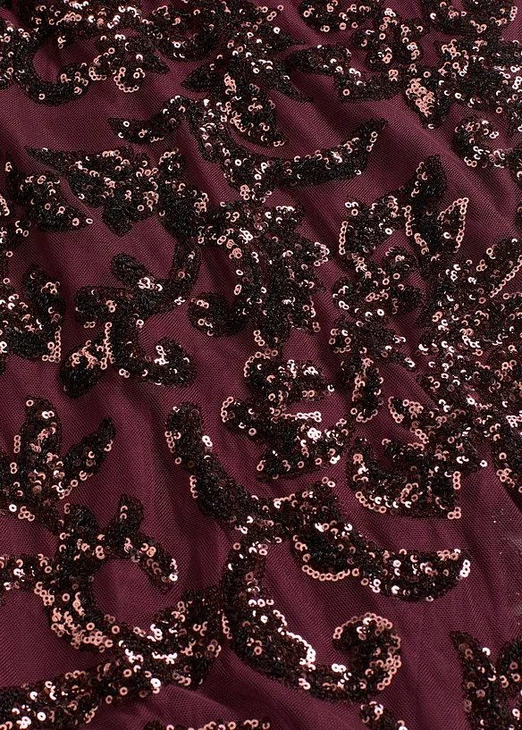 Pajetkové šaty s výstřihem na zádech, bonprix