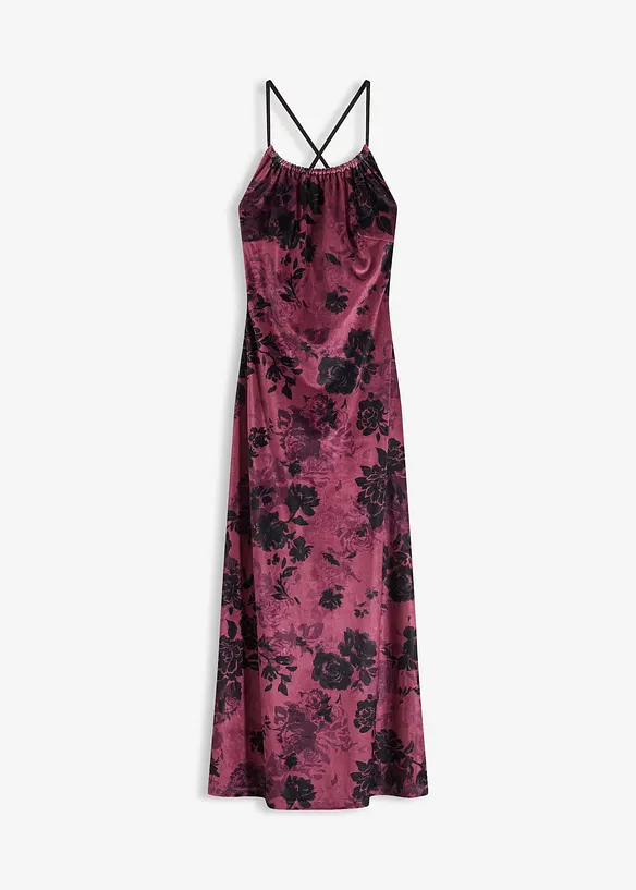 Maxi šaty z lesklého sametu, bonprix