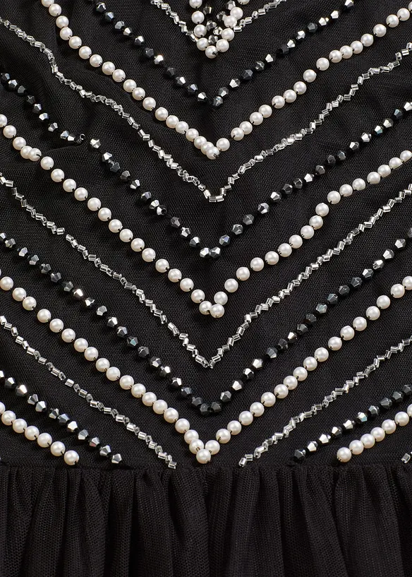 Maxi šaty s perličkovou výšivkou, bonprix