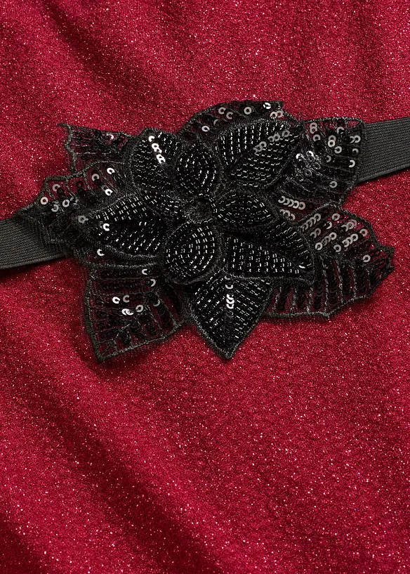 Šaty na jedno rameno, se třpytem, bonprix