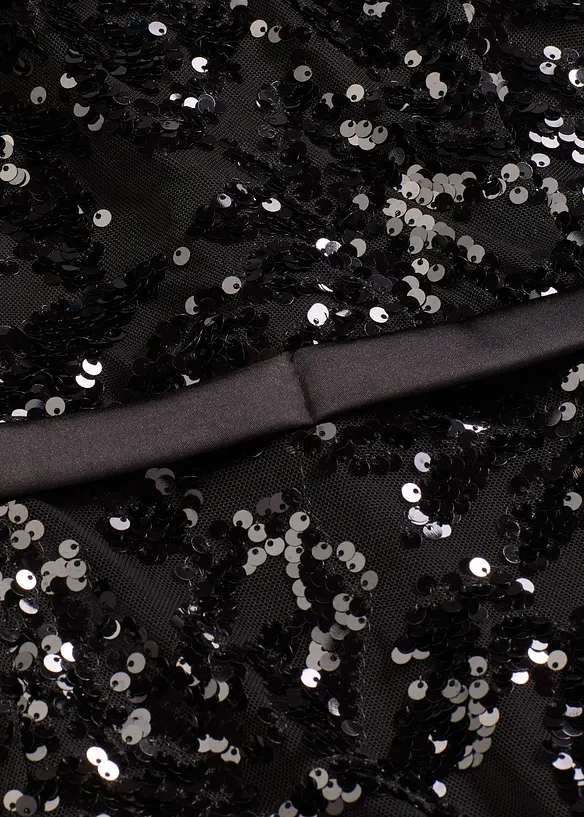 Flitrové šaty s volánem, bonprix