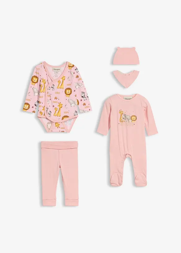 První kojenecká souprava z čisté organické bavlny (5dílná souprava), bonprix