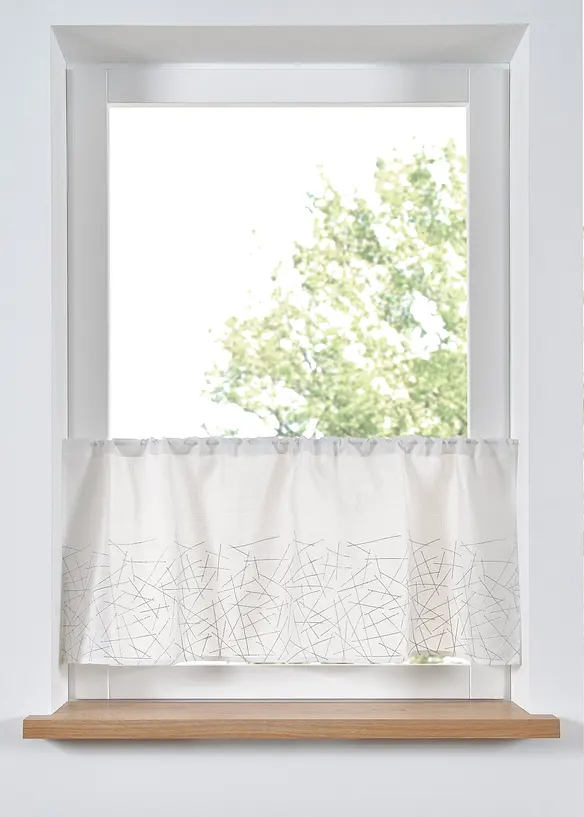 Vitrážková záclona s lesklou výšivkou, bonprix