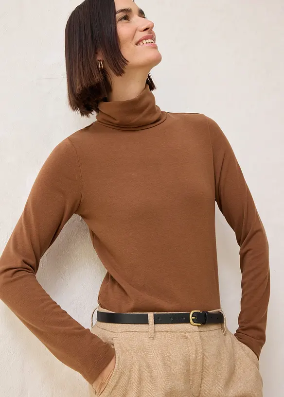 Rolákové tričko s podílem vlny, bonprix