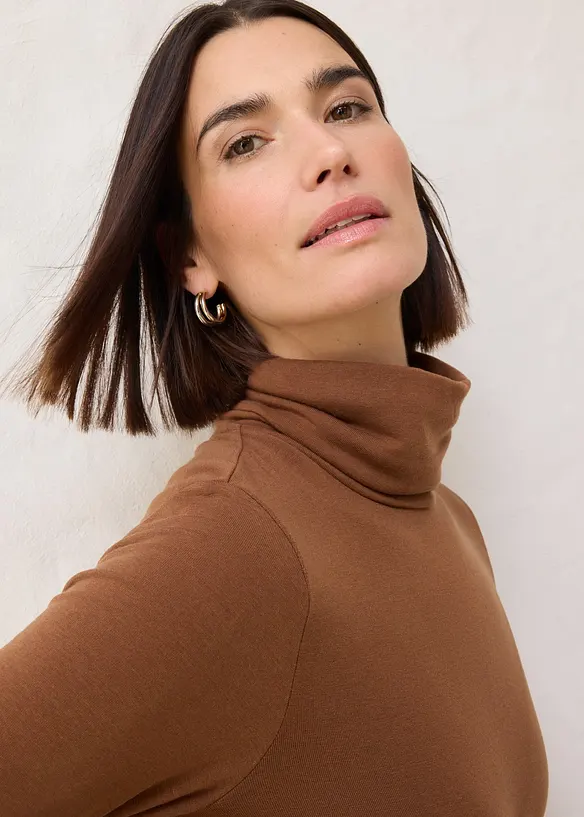 Rolákové tričko s podílem vlny, bonprix