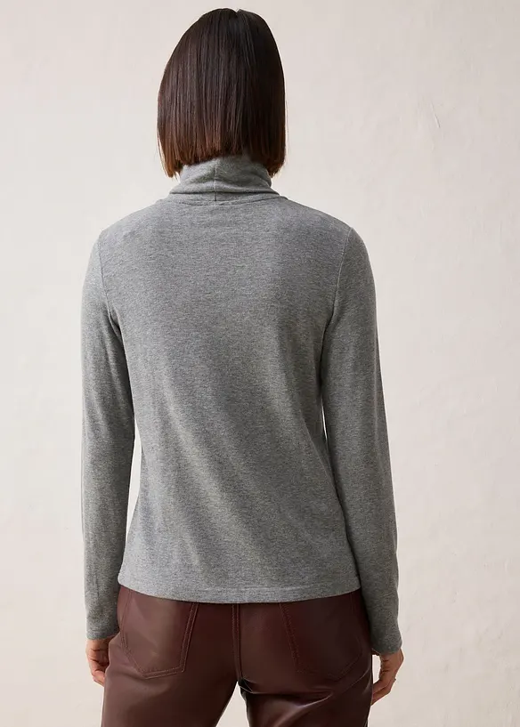 Rolákové tričko s podílem vlny, bonprix