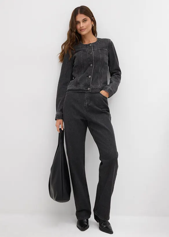 Džínová bunda se štrasovými kamínky, bonprix