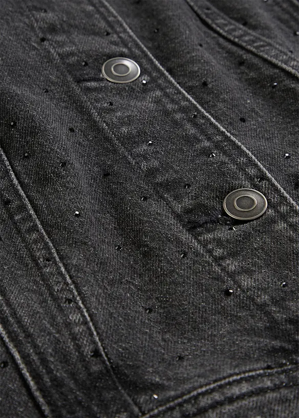 Džínová bunda se štrasovými kamínky, bonprix