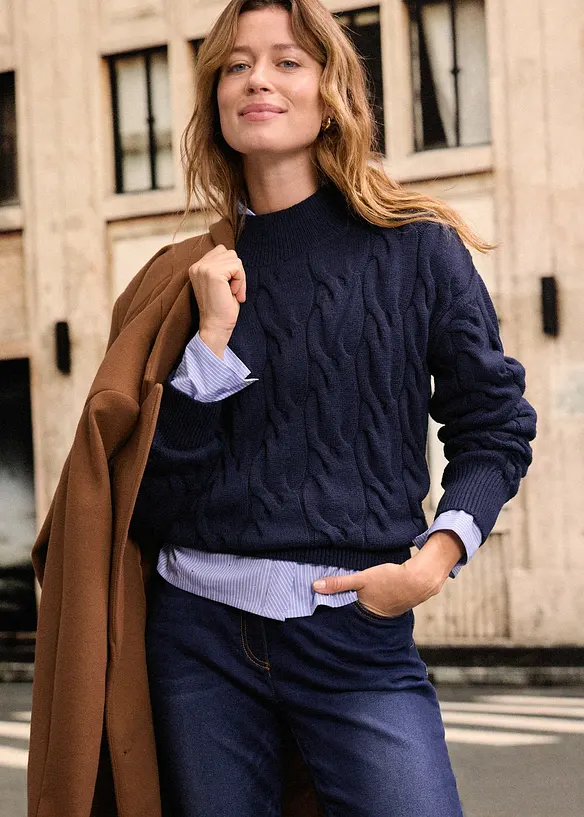 Termo džíny s pohodlnou pasovkou, Straight, Mid Waist, bonprix