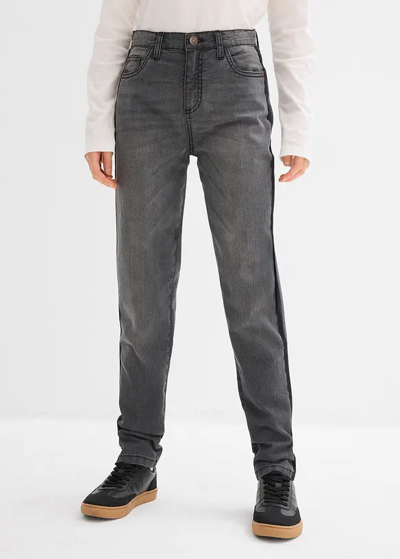 Termo džíny s žerzejovou podšívkou, Mid Waist, bonprix