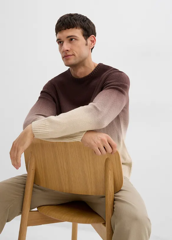 Svetr z jemné pleteniny s přechodem barev, bonprix