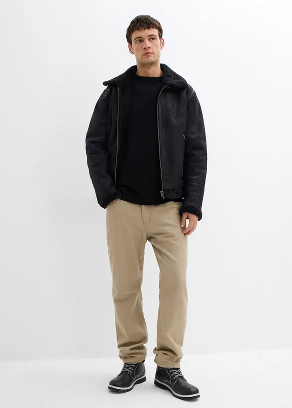 Svetr s kulat&yacute;m v&yacute;střihem, z měkk&eacute; bavlněn&eacute; směsi, Loose Fit, bonprix