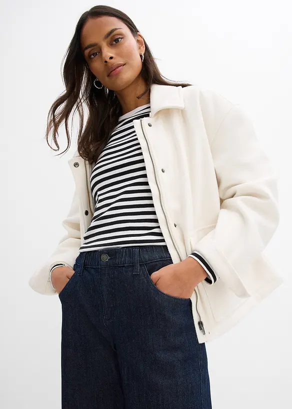 Dž&iacute;ny s pohodln&yacute;m pasem, Wide Leg, High Waist, bonprix