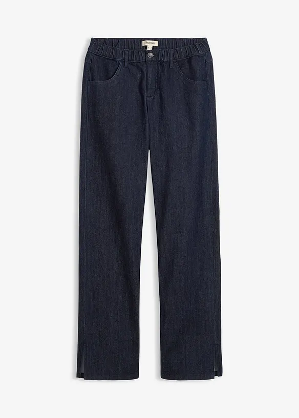 Dž&iacute;ny s pohodln&yacute;m pasem, Wide Leg, High Waist, bonprix