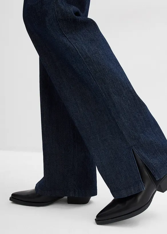 Dž&iacute;ny s pohodln&yacute;m pasem, Wide Leg, High Waist, bonprix