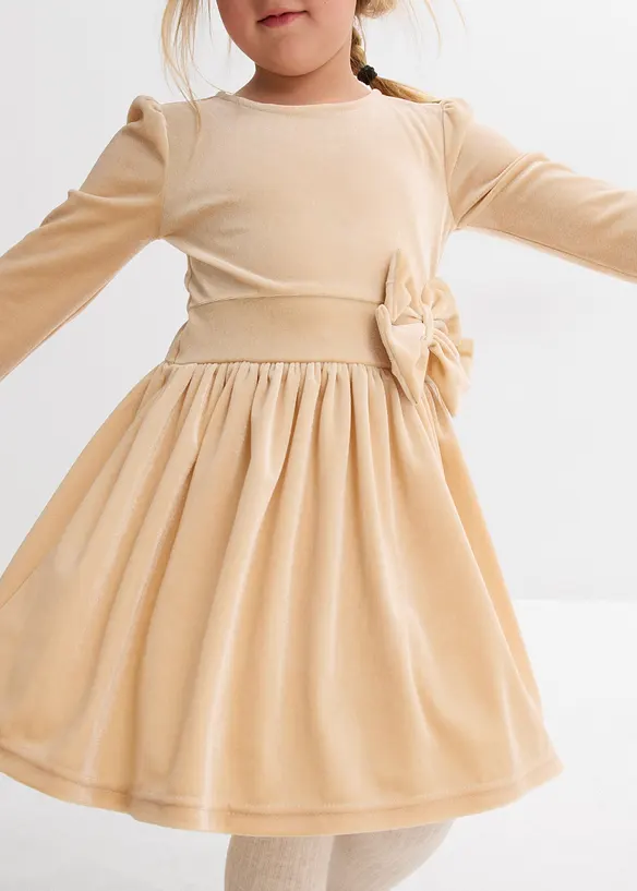 Sametové šaty s rozšířeným střihem, bonprix