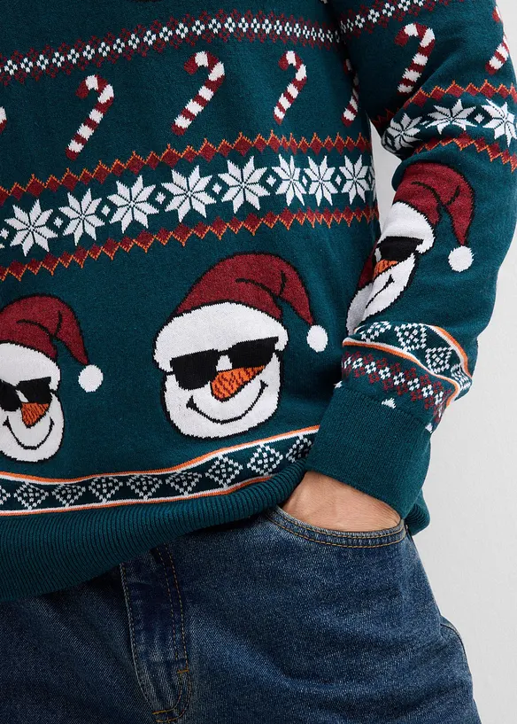 Svetr s norským vzorem a recyklovanou bavlnou, bonprix