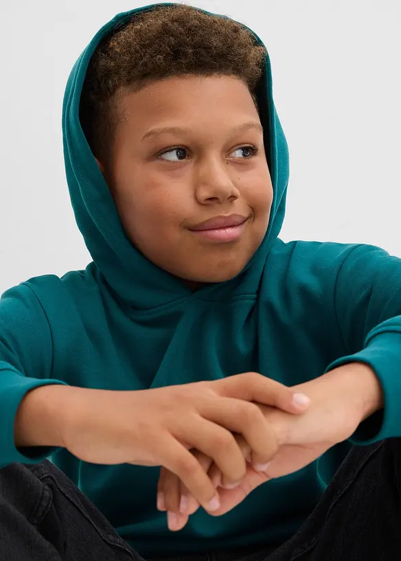 Mikina s kapucí, z měkké bavlněné směsi, bonprix