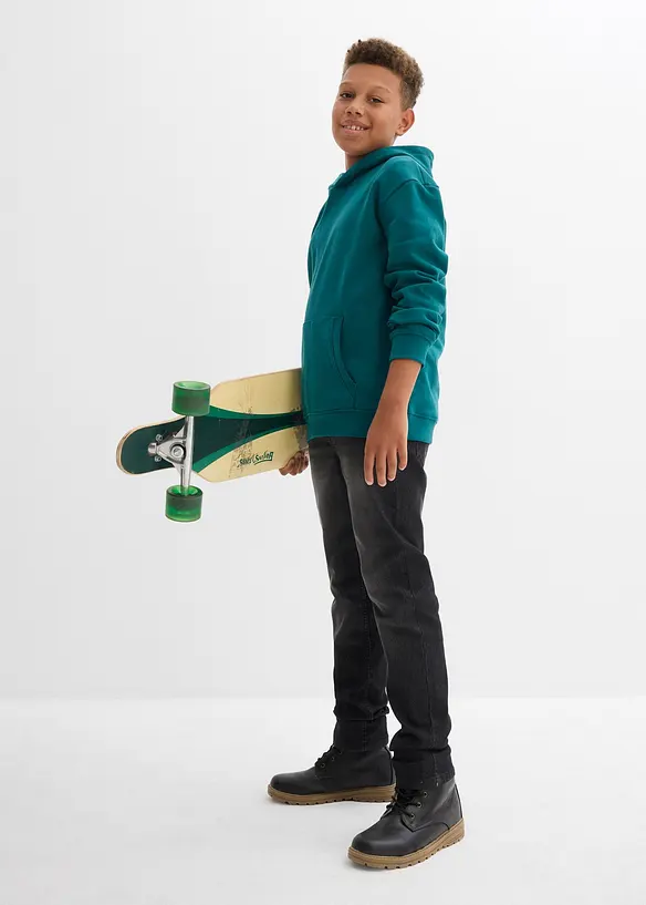 Mikina s kapucí, z měkké bavlněné směsi, bonprix