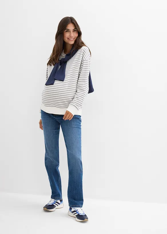 Těhotenské džíny 2 v 1 Straight, na těhotenství i po něm, bonprix