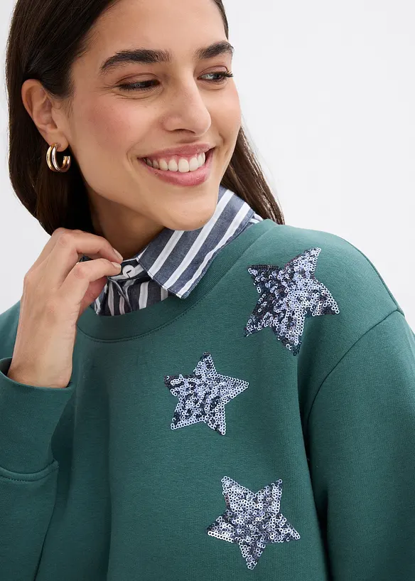 Mikina z bavlněné směsi, bonprix