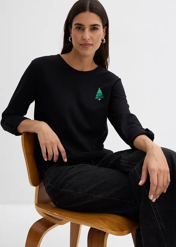 Tričko s dlouhým rukávem, z čisté organické bavlny, bonprix