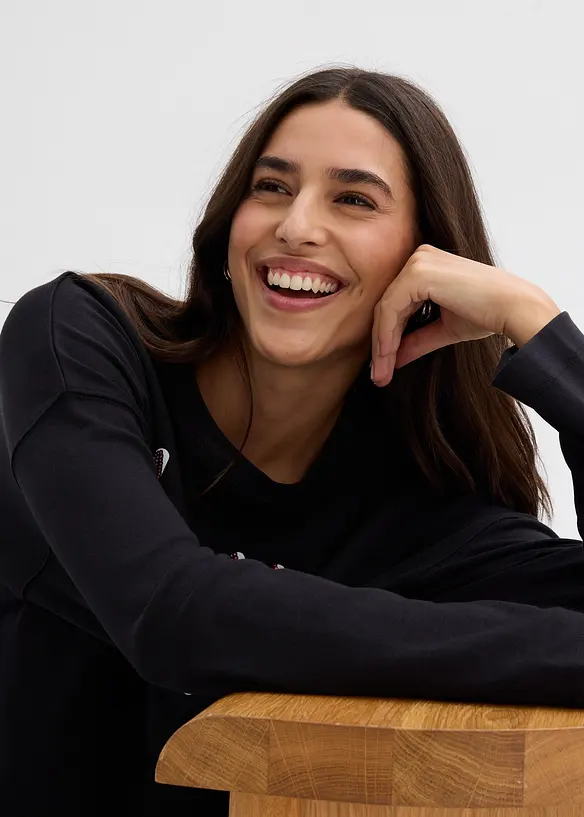 Triko s dlouhým rukávem, z čisté organické bavlny, bonprix