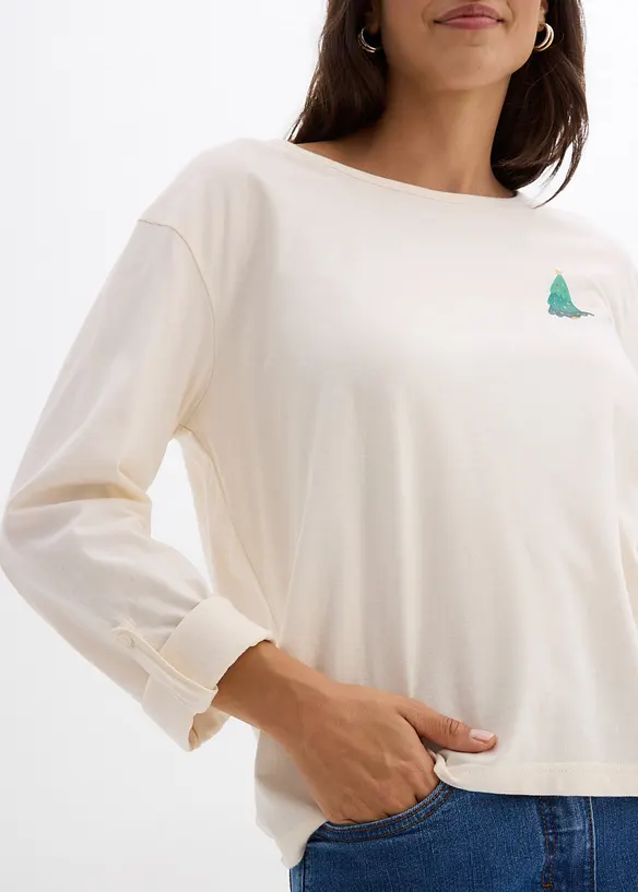 Tričko s dlouh&yacute;m ruk&aacute;vem, z čist&eacute; organick&eacute; bavlny, bonprix