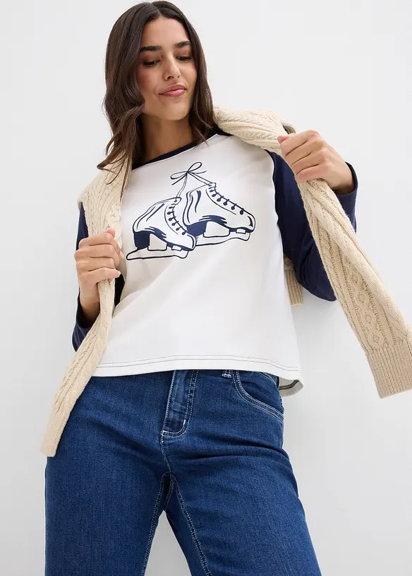 Raglánové triko z čisté organické bavlny, bonprix