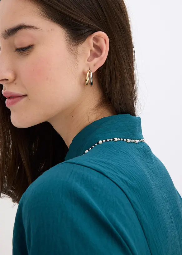 Midi šaty s aplikací z perliček, bonprix