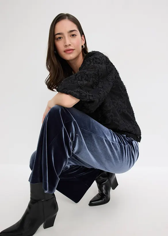 Halenka bez zapínání, se strukturovaným květinovým vzorem, bonprix