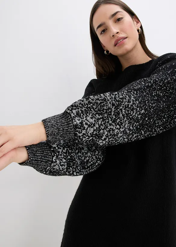 Pletené šaty se třpytivým efektem, bonprix