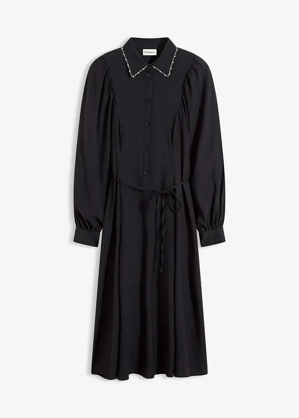 Midi šaty s aplikací z perliček, bonprix