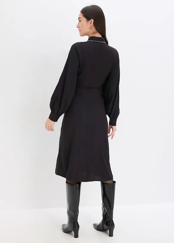 Midi šaty s aplikací z perliček, bonprix