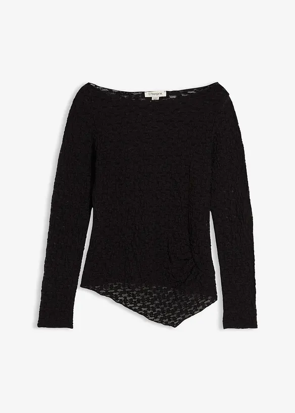 Tričko s dlouhým rukávem, z krajky, bonprix