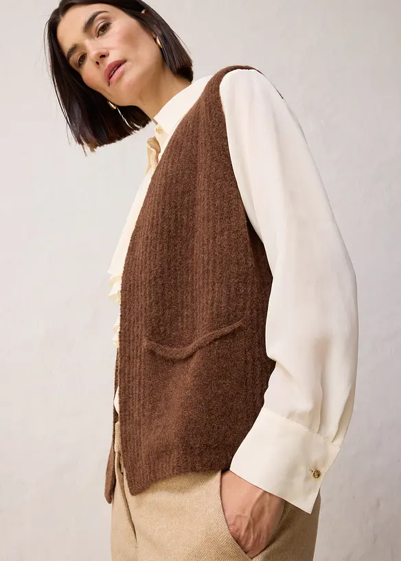 Vesta ze silnější pleteniny s vlnou alpaka, bonprix