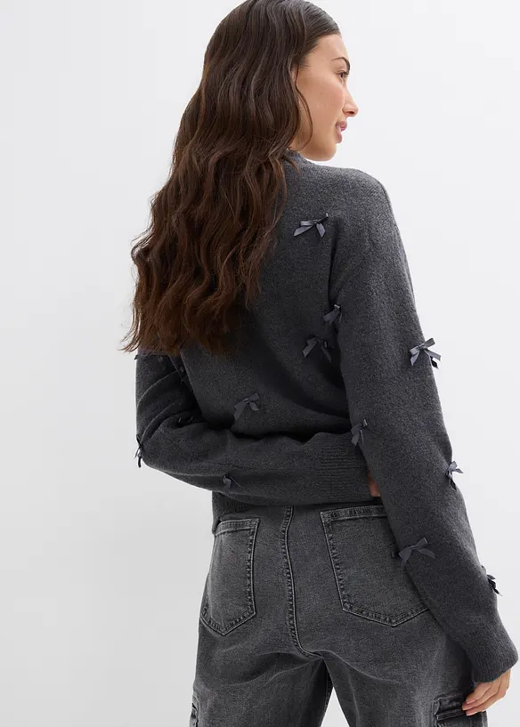 Kabátek z jemné pleteniny s mašličkami, bonprix