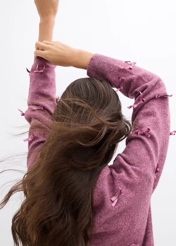 Kabátek z jemné pleteniny s mašličkami, bonprix