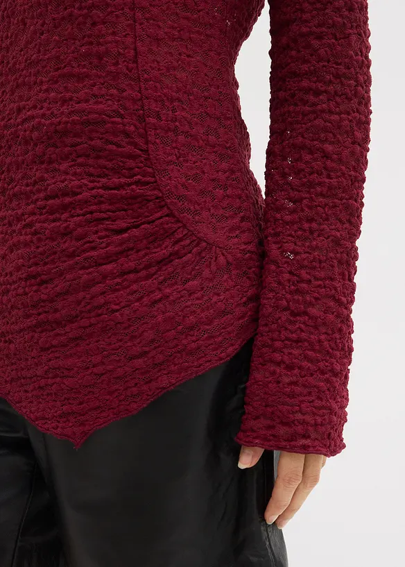 Tričko s dlouhým rukávem, z krajky, bonprix