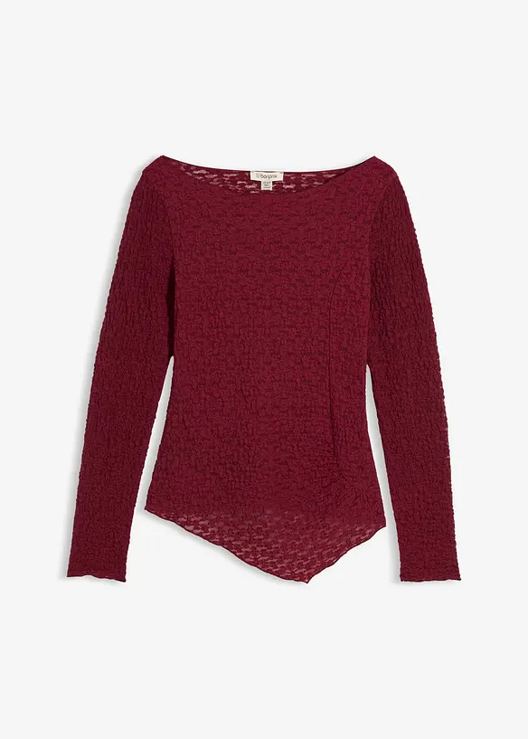 Tričko s dlouhým rukávem, z krajky, bonprix