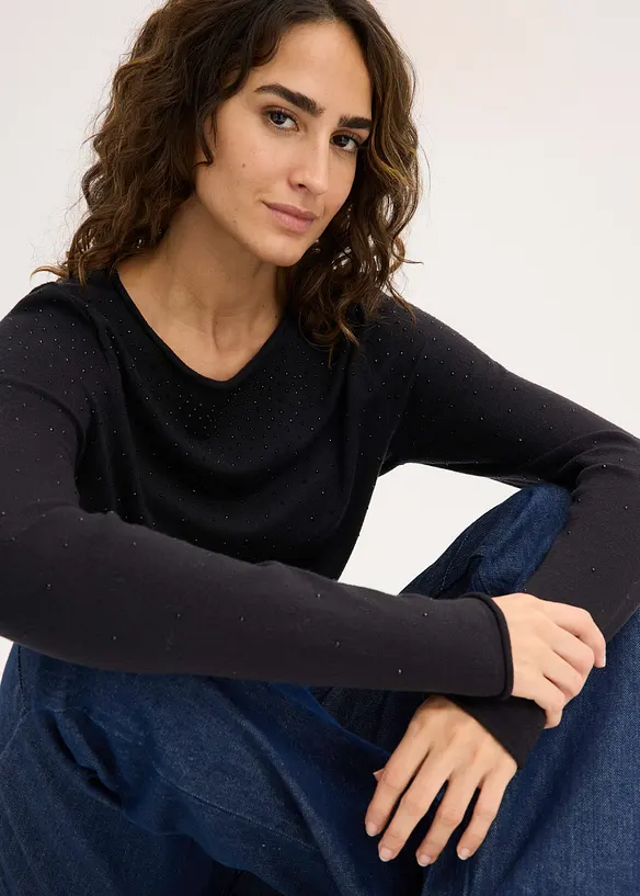 Svetr z jemné pleteniny ze splývavé viskózové směsi, bonprix