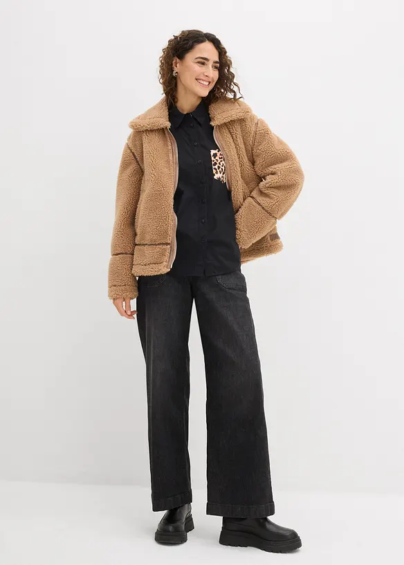 Oversize košile s kontrastní kapsou, bonprix