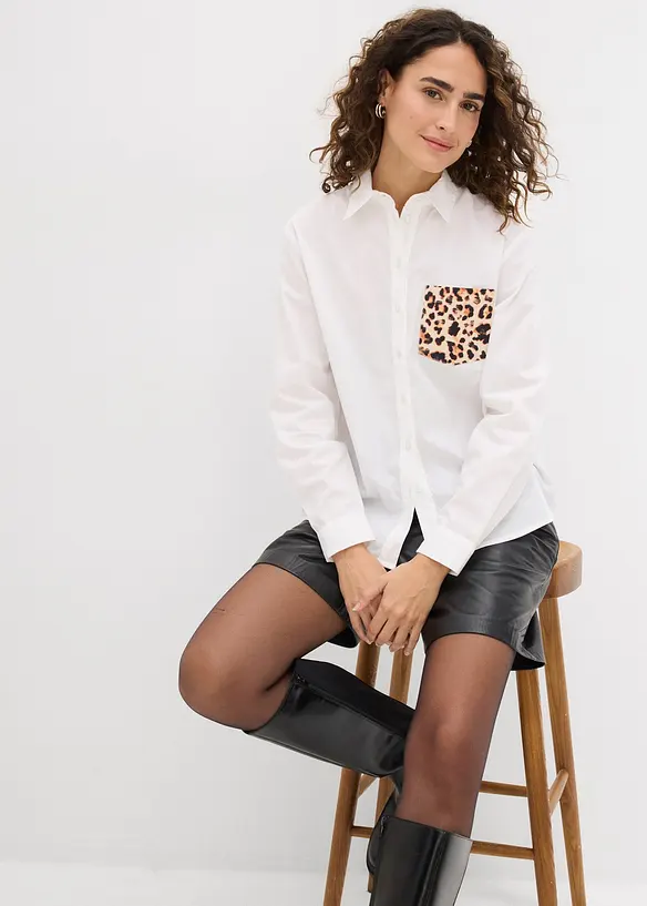 Oversize košile s kontrastní kapsou, bonprix