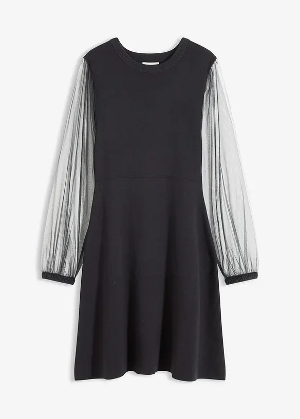 Pletené šaty ze splývavé viskózové směsi, bonprix