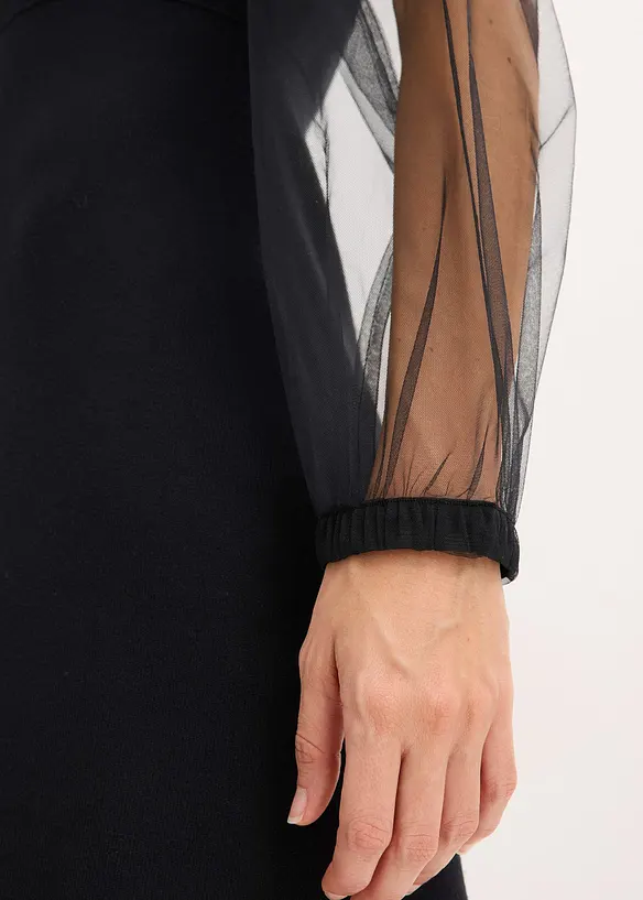 Pletené šaty ze splývavé viskózové směsi, bonprix