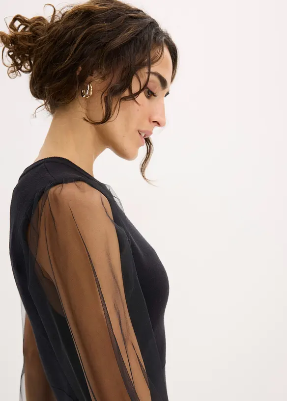 Pletené šaty ze splývavé viskózové směsi, bonprix