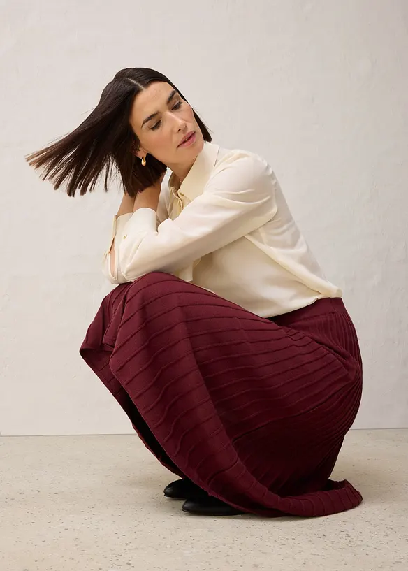 Pletená sukně s vlnou merino, bonprix