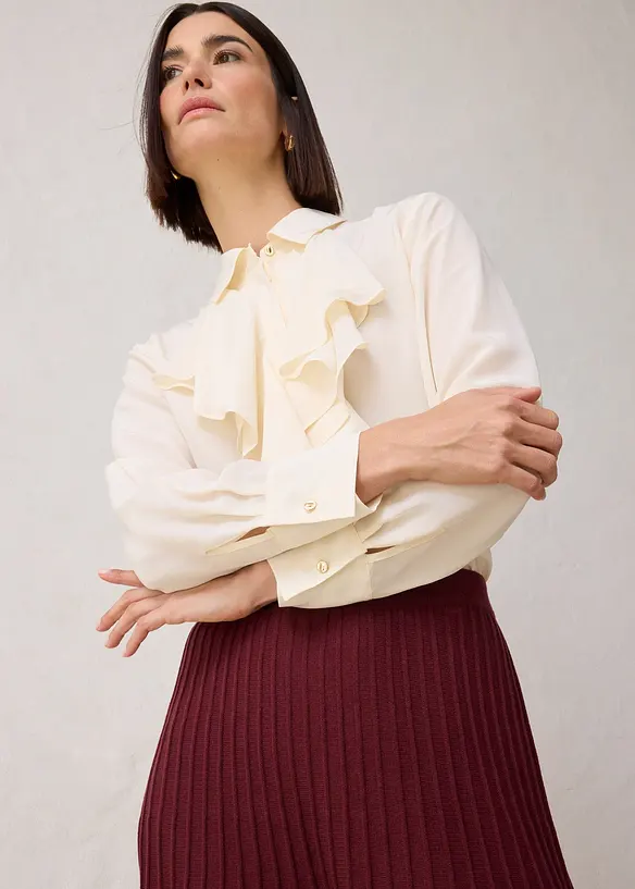 Pletená sukně s vlnou merino, bonprix